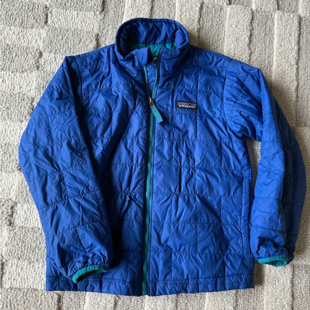 Patagonia Kids Bright Blue Puffer Jacket